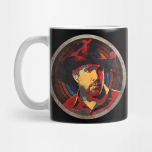 Garth Broo art drawing on Vintage Mug